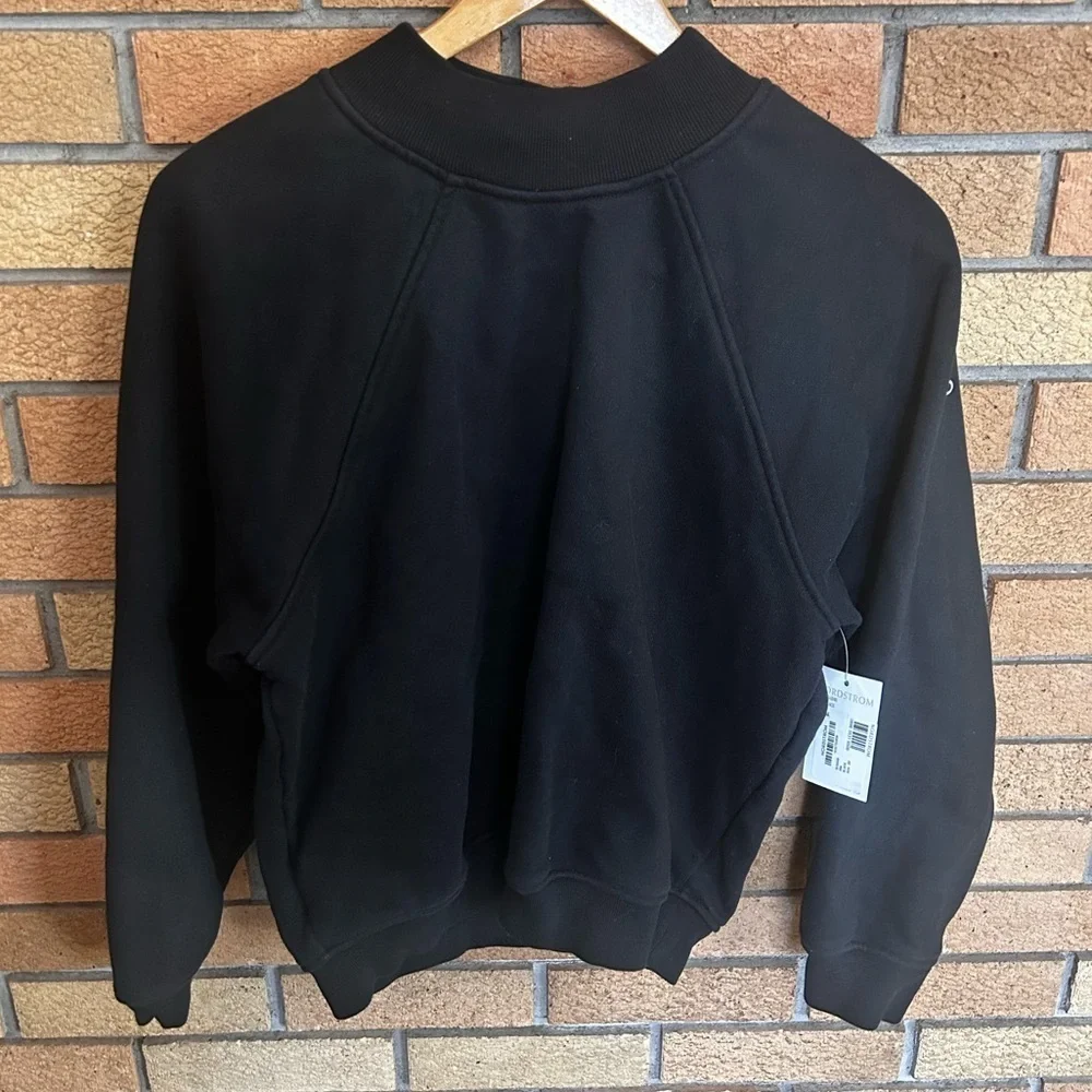 Alo Yoga Heavy Weight Free Time Crew Neck Pullover - Black Size XS NWT